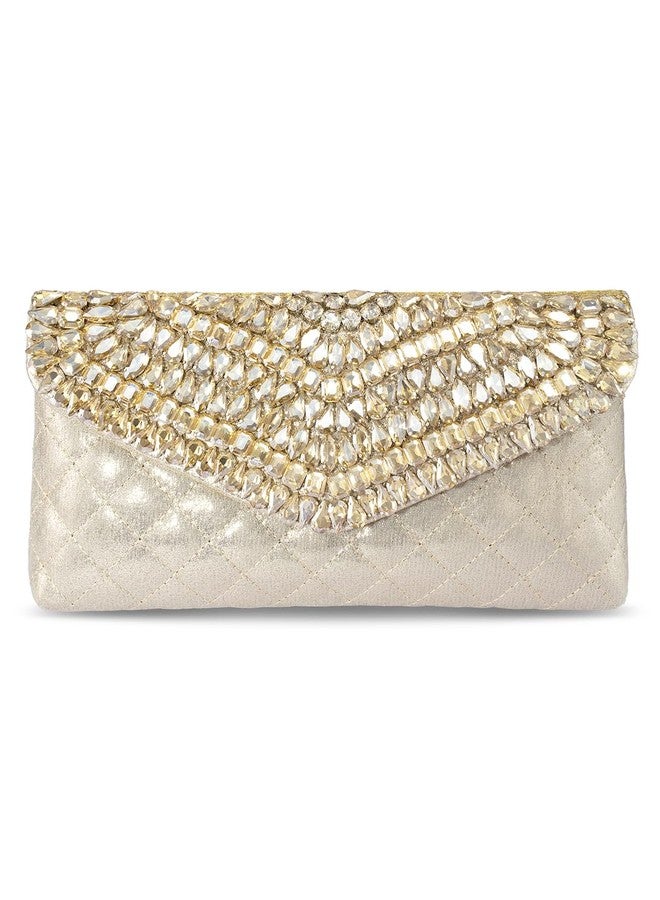 Peora Champane Clutch Purses for Women Handmade Evening Handbag Stylish Bridal Fashion Clutch Bag for Girls (C128LCT) - Image 1